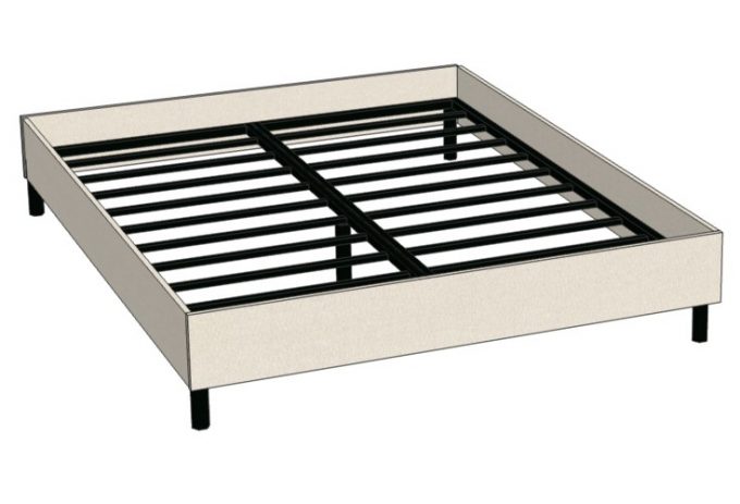 Кровать двухспальная с металлическим  основанием Ш1632х2032хВ355 без матраса (спальное место 1600х2000мм)